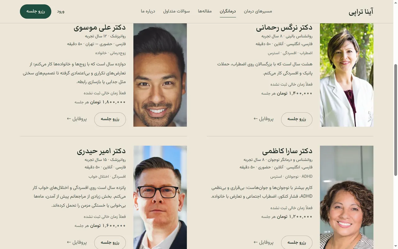 Ayna Therapy — Online Therapy Clinic — Inside the project 1