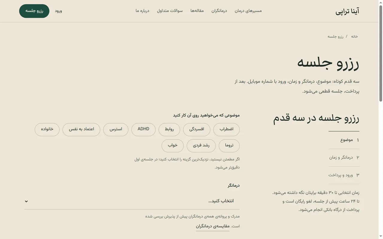 Ayna Therapy — Online Therapy Clinic — Inside the project 3