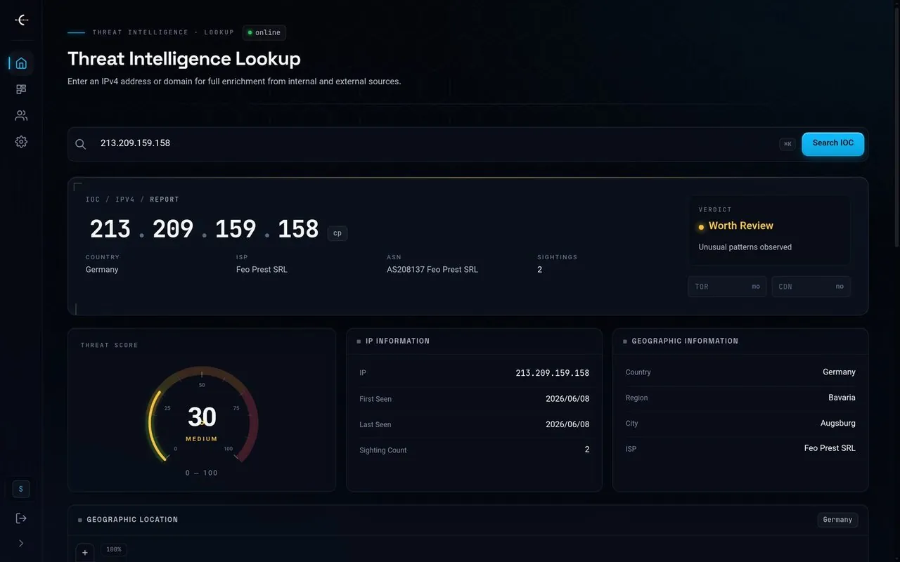 Cyber Threat Intelligence Feed — Inside the project 1