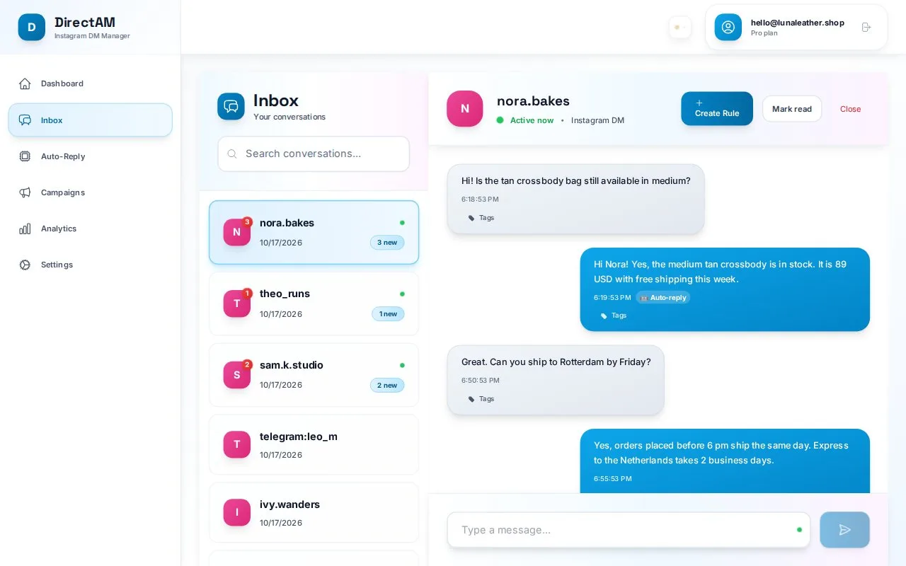 Instagram Direct Automation — Inside the project 1