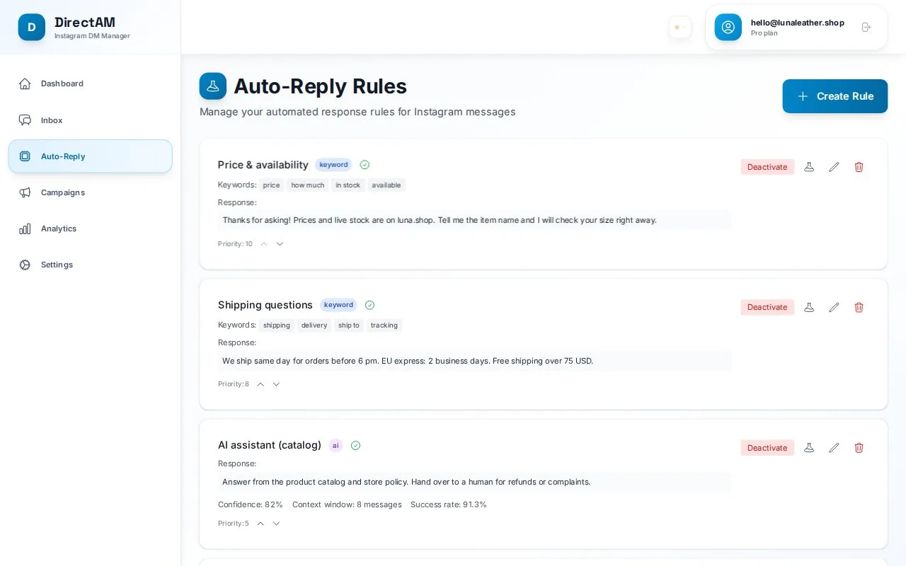 Instagram Direct Automation — Inside the project 3