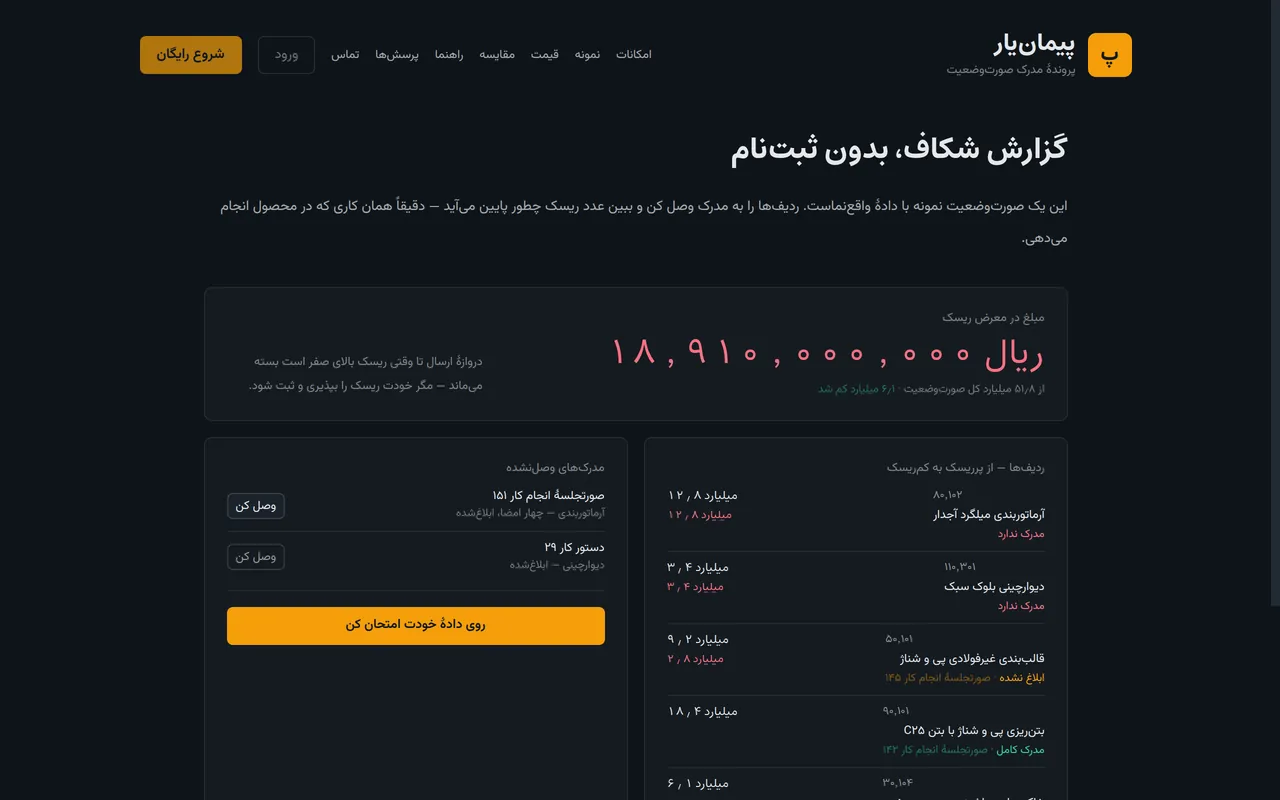 Peyman-yar — Progress Statement Evidence Desk — Inside the project 2